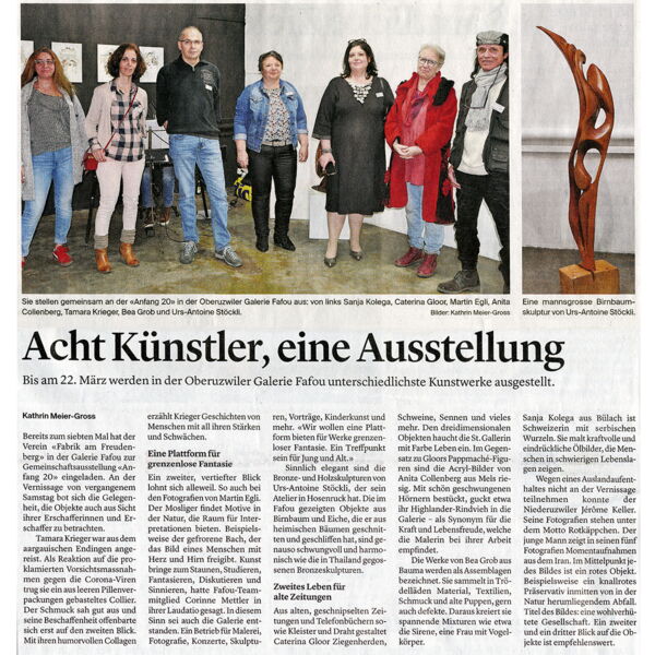 Wiler Zeitung / Acht Künstler, eine Ausstellung