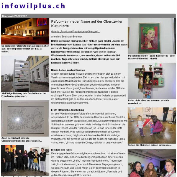 infowilplus.ch / Fafou – ein neuer Name auf der Oberuzwiler Kulturkarte