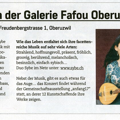 DZMagazin / Duo Sybe live in der Galerie Fafou