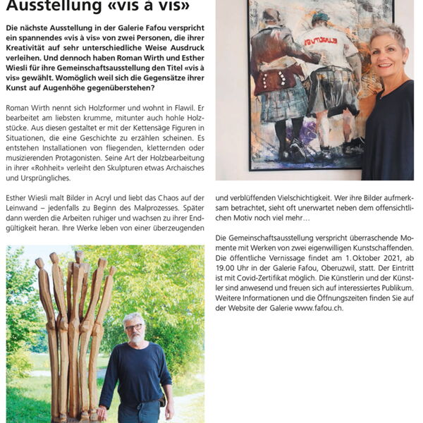 Mitteilungsblatt Oberuzwil / Ausstellung «vis à vis»