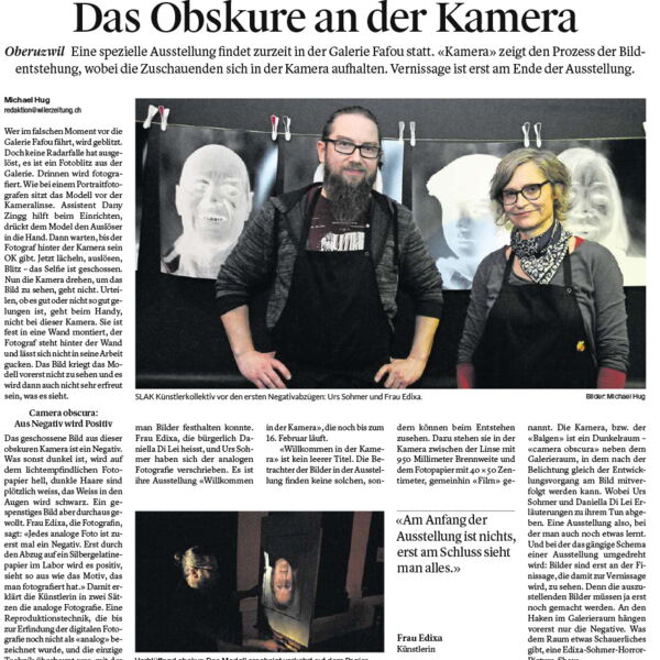 Wiler Zeitung / Das obskure an der Kamera
