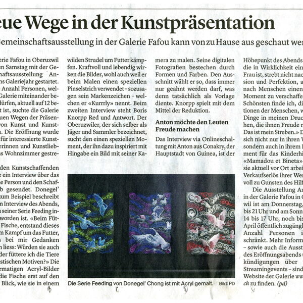 Wiler Zeitung / Neue Wege in der Kunstpräsentation