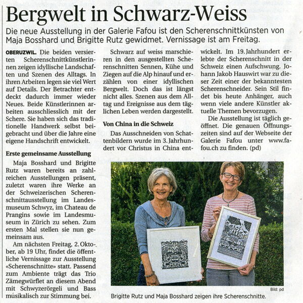 Wiler Zeitung / Bergwelt in Schwarz-Weiss